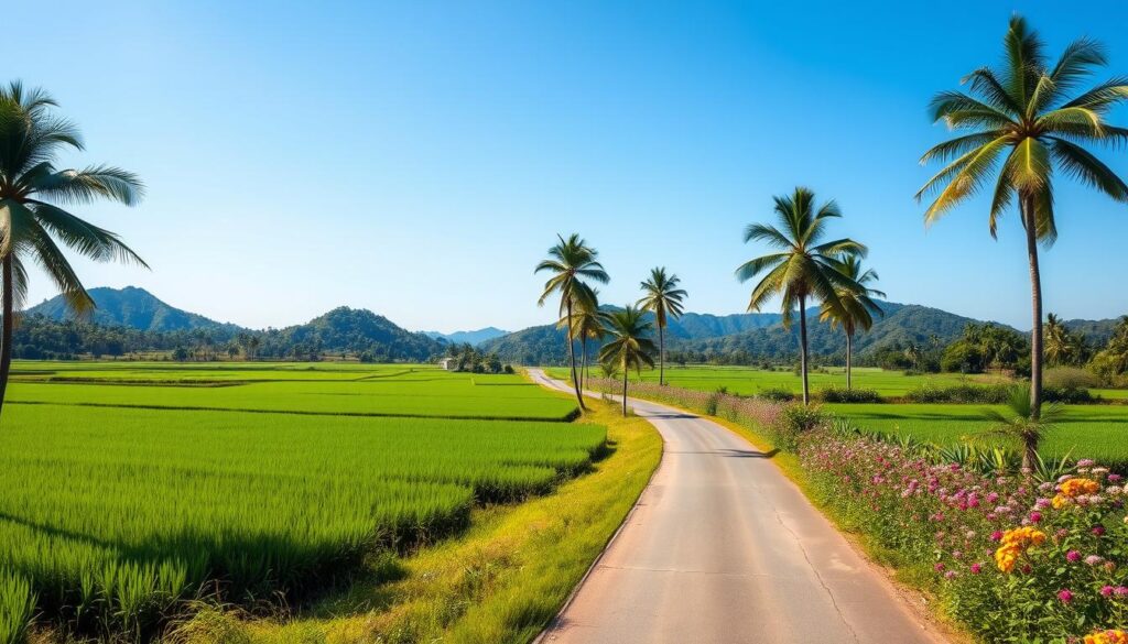 Rural roads in Thailand